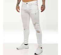 Enzo Homme Coupe Slim Jeans Skinny Extensible Pantalon Déchiré Tailles UK