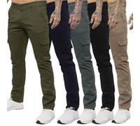 Enzo Mens Cargo Trousers Combat Jean Coton Stretch Slim Chino Travail Pantalon