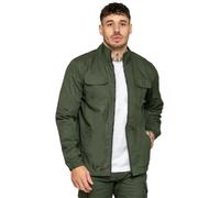 Enzo Hommes Cargo Veste Décontracté Fermeture Éclair Imperméable Poly Classique