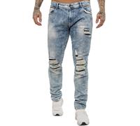 Enzo Hommes Extensible Skinny Jean Déchiré Jeans Coton Slim Pantalon