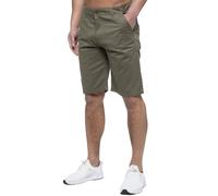 Enzo Hommes Short Chino Coton Coupe Standard Demi Pantalon Décontracté Plage Été