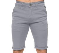 Enzo Hommes Short Chino Coton Slim Extensible Décontracté Plage Été Demi Pants