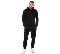 Enzo Hommes Survêtement Ensemble Fermeture Coupe Standard Capuche Côtelé Jogging
