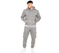 Enzo Hommes Survêtement Ensemble Fermeture Coupe Standard Capuche Côtelé Jogging