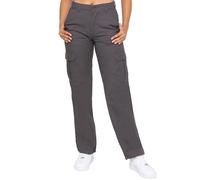 Pantalon Cargo Femme Enzo Jean Coton Coupe Droite Noir Gris Khaki