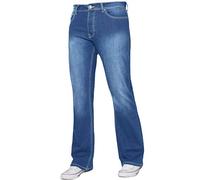 Enzo Jean évasé évasé pour homme - Coupe évasée - Toutes tailles, bleu clair, 38 W/34 L