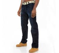 Enzo Jeans Droit Denim Ceinture Coupe Regular Homme Tailles UK