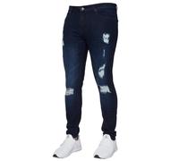 Enzo Homme Coupe Slim Jeans Skinny Extensible Pantalon Déchiré Tailles UK