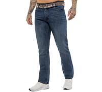 Enzo Jeans Pour Homme Coupe Droit En Denim Taille Régulière Avec Ceinture