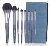 Enzo Ken Ensemble De Pinceaux De Maquillage En Cheveux De Blaireau Violet Naturel Professionnel, Pinceau En Noyer Avec Sac, Set De Maquillage De Pinceaux Cosmétiques En Poils Naturels.