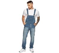 Enzo Men's EZD390 VEN Denim Dungarees Overalls, Bleu, 44