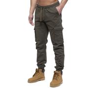 Enzo Pantalon Cargo Jogger Militaire Élastique Chevilles Zip