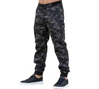 Enzo Pantalon Cargo Homme Combat Jogger Militaire Camouflage Taille Élastique