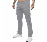 Enzo Pantalons Cargo Combat Homme Slim Fit Coton Extensible Zip