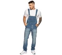 Enzo Salopette Coupe Regular Bleu - Salopette en Jean Homme Royale Taille 30W - 50W