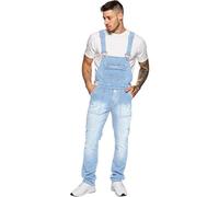 Enzo Salopette Coupe Regular Bleu - Salopette en Jean Homme Royale Taille 30W - 50W