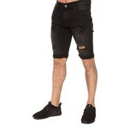 Enzo Shorts Homme Jean Denim Stretch Déchiré Slim Décontracté Été