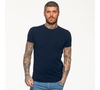 Enzo T-Shirt Slim Décontracté Uni Coton Col Rond T-Shirt Haut Manches Courtes