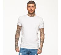 Enzo T-Shirt Slim Décontracté Uni Coton Col Rond T-Shirt Haut Manches Courtes