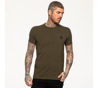 Enzo T-Shirt Slim Décontracté Uni Coton Col Rond T-Shirt Haut Manches Courtes