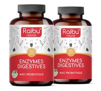 Enzymes Digestives en Gélules Gastrorésistantes - Enzymes Digestives avec Lactase, Bromélaïne, Papaïne, Amylase, Protéase, Lipase & Probiotiques - Sans Additifs, Sans Gluten - 180 Gélules (Lot de 2)