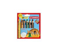 [EO8806-4-2] STABILO Crayon multi-talents woody 3 en 1, étui de 6 Tigre