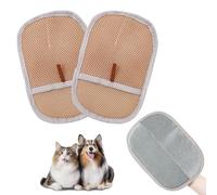 EOAMGO Gant magnétique pour enlever les poils d'animaux de compagnie et animaux de compagnie - Réutilisable - Pour enlever les poils d'animaux sur les vêtements, le canapé - Marron clair