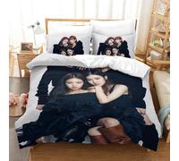 EOASNRTCB 3D Impression Black Pink Housse De Couette Literie Housse De Couette Et Taie d'oreiller Microfibre Jeunes Et Garçons Et Filles Enfants Parures De Lit Single（140x200cm）
