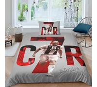 EOASNRTCB 3D Ronaldo Housse De Couette avec Taies d'oreiller,Parure De Lit Football Star en Microfibre, pour Adultes Et Enfants Single(135x200cm)