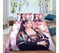 EOASNRTCB Black Pink Housse De Couettes Parure De Lit en Microfibre, Impression 3D Ensemble De Literie De Kpop avec Fermeture Éclair Et Taie d'oreiller King（220x240cm）