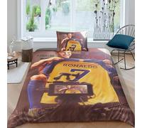 EOASNRTCB Housse De Couette, Ronaldo Imprimé Parure De Lit Personnes Fille Garçon Microfibre Ensemble De Literie avec Housses De Couettes Et Taie d'oreiller Single(135x200cm)