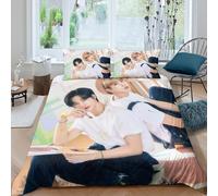 EOASNRTCB Housse De Couette Stray Kids, Parure De Lit pour Filles Ou Garçons avec Taie d'oreiller pour La Décoration De La Chambre -Ensembles De Literie Cadeaux Double（200x200cm）
