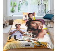 EOASNRTCB Jude Bellingham Parure De Lit Adulte 3D Housse De Couette avec Fermeture Éclair, Housse De Couette Et Taie Taies d'oreiller Microfibre Single（135x200cm）