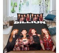 EOASNRTCB Parure De Lit Blackpink Housse De Couette, Ensemble De Housse De Couette Blackpink pour Enfants, Ensemble De Literie Microfibre avec Taie d'oreiller Double（200x200cm）