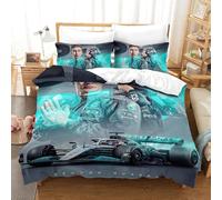 EOASNRTCB Parure De Lit George Russell Housse De Couette, Ensemble De Housse De Couette F1 Racing pour Enfants, Ensemble De Literie Microfibre avec Taie d'oreiller Single（140x200cm）