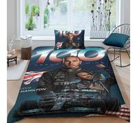 EOASNRTCB Parure De Lit Lewis Hamilton Imprimé Motif Mignon Housse De Couette avec Taies d'oreiller 3D De Imprimé Literie en Microfibre, pour Adultes Enfants Filles Single(135x200cm)