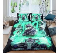 EOASNRTCB Parure De Lit pour Enfant Garçon - Motif De Lewis Hamilton en Microfibre Imprimés en Pièces - avec Housse De Couette Et Taie d'oreiller Double(200x200cm)