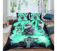 EOASNRTCB Parure De Lit pour Enfant Garçon - Motif De Lewis Hamilton en Microfibre Imprimés en Pièces - avec Housse De Couette Et Taie d'oreiller King(220x240cm)
