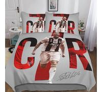 EOASNRTCB Parure De Lit pour Enfant Garçon - Motif De Ronaldo en Microfibre Imprimés en Pièces - avec Housse De Couette Et Taie d'oreiller Double(200x200cm)