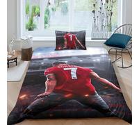EOASNRTCB Ronaldo Parure De Lit Adulte 3D Housse De Couette avec Fermeture Éclair, Housse De Couette Et Taie Taies d'oreiller Microfibre Single（135x200cm）