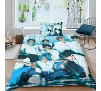 EOASNRTCB Stray Kids Housses De Couette Adultes Et Enfants, Microfibre, Ensemble De Literie avec Taie d'oreiller en MicrofibreSingle（135x200cm）