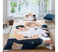 EOASNRTCB Stray Kids Sets Housse De Couette avec Taies d'oreiller, 3D Imprimé Microfibre Literie Parure De Lit Linge De Lit avec Fermeture Éclair pour Filles Et Garçons Single（135x200cm）