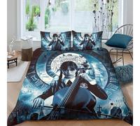 EOASNRTCB Wednesday Housse De Couette avec Fermeture Éclair - Doux - Respirant - en Microfibre - avec Taies d'oreiller - Convient Aux Jeunes Et Aux Enfants King(220x240cm)