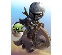 EOBROMD Diamant Peinture Bébé Yoda Set 5D DIY 30x40 cm