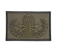 EOD Olive Drab Green OD Explosive Ordnance Disposal Bomb Squad Army Fastener Patch