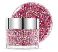 EODCI Poudre de trempage à paillettes de Noël, rouge, doré, 28 g/boîte, pas besoin de lampe, comme les ongles en gel, séchage naturel, pour salon de manucure