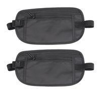 EODKSE 2pcs Ceinture dissimulée avec 2 Compartiments pour téléphone, Argent et Autres Objets de Valeur. Sac de Tailles Anti-vol, Parfait pour Le Sport et Les Voyages, réglable et étanche, Noir