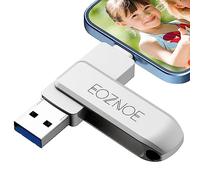 EOEOZNOE Clé USB 128 Go pour Phone, Clé Photo Mémoire Externe sans App | Boîtier en Métal,Clé USB Transfert Rapide des photos et Vidéos. Compatible iPhone, Android, iPad, Mac et PC.