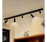 Eofiti Plafonnier LED 5 Spot Orientable Noir Spots LED G9 3W 3000K Blanc Chaud 360LM Moderne Éclairage de Plafond pour Salon Salle à Manger Cuisine Chambre Couloir Ampoules Incluses