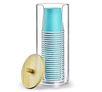 EOFJRUC Distributeur de tasse de salle de bain, porte-gobelet compact pour rince-bouche pour gobelets en papier jetables de 85 à 118 ml, distributeur de petites tasses en acrylique transparent avec